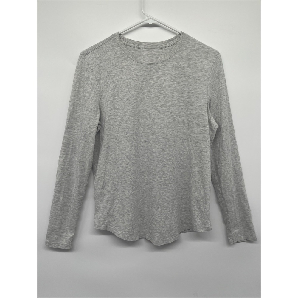 Lululemon Top Womens 6 Gray Long Sleeve Gym Workout Casual Soft Lightweight